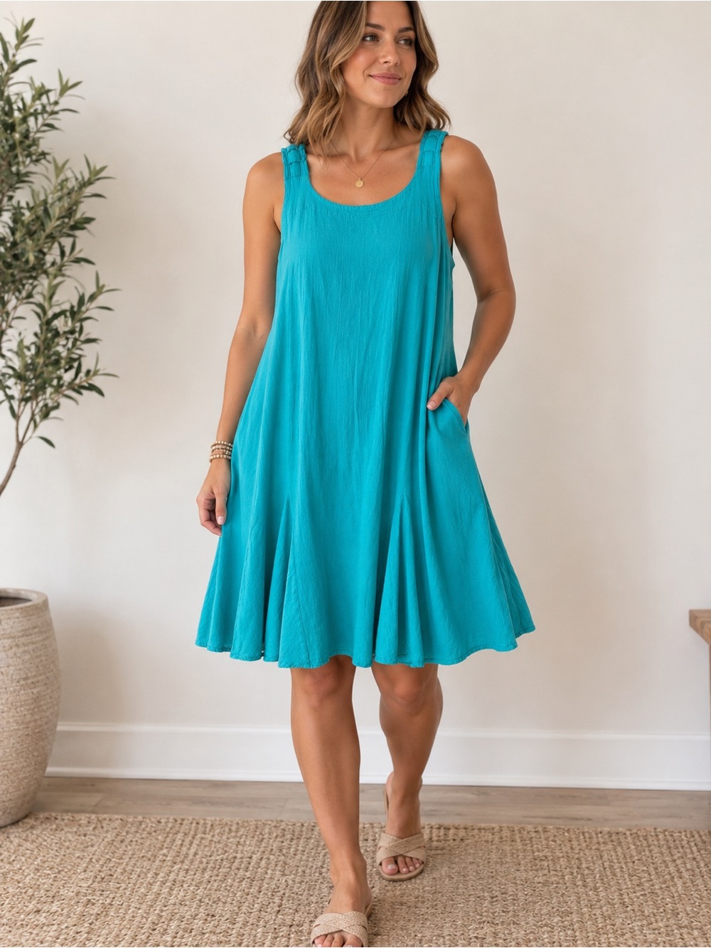 Oh My Gauze! Teal Sleeveless Maxi Dress